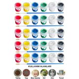 Akrilik Boya 3 Ml 6 Renk Resim Fırçası 5 Paket Mini Küçük Akrilik Boya Taş Ahşap Seramik Tuval Alçı Tuval Etkinlik