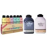 Akrilik Boya 6X75ml Pastel Renkler + 500Ml Beyaz+ 500Ml Siyah
