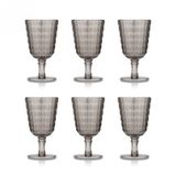 Akrilik Füme 6lı Kadeh & Su Meşrubat Kahve Yanı Bardağı 450 Ml ( Cam Değildir )