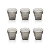Akrilik Füme 6lıi Kısa Bardak & Su Meşrubat Kahve Yanı Bardağı 300 Ml ( Cam Değildir )