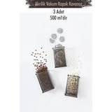 Akrilik Füme Şeker Kahve Çay Kavanozu 500 ml (Vakum Kapak )