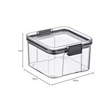Akrilik Kilitli Kare Saklama Kabı 500ML 3 Adet, 500ML 3'lü Kilitli Saklama Kabı - 0 Siyah - Option-1