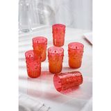 Akrilik Kırmızı 6'lı Kısa Bardak & Su Meşrubat Kahve Yanı Bardağı 400 ml ( Cam Değildir ) - Renkli