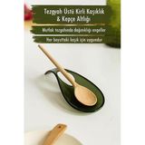 Akrilik Koyu Yeşil Tezgah Üstü Kirli Kaşıklık & Kepçe Altlığı Akrilik Yeşil