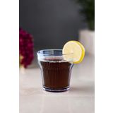 Akrilik Lacivert Tekli Kısa Bardak & Su Meşrubat Kahve Yanı Bardağı 300 Ml ( Cam Değildir)