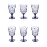 Akrilik Mavi 6lı Kadeh & Su Meşrubat Kahve Yanı Bardağı 450 Ml ( Cam Değildir )