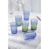 Akrilik Mavi 6'lı Kısa Bardak & Su Meşru Kahve Yanı Bardağı 400 ml ( Cam Değildir )