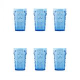 Akrilik Mavi 6lı Uzun Bardak & Su Meşrubat Bardağı 750 Ml ( Büyük Boy & Cam Değildir )