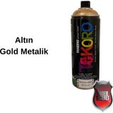 Akrilik Metalik 35 Mat Gold-Altın Sprey Boya 400 ml Metal, Ahşap, Plastik Uyumlu Boyama - Metalik Altın
