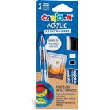 Akrilik Paint Marker Su Bazli Fırça Uçlu 2'li | Ahşap ve Cam Için, Kalıcı Mürekkep, Sağlam