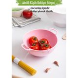 Akrilik Soft Pembe Mini Pirinç Süzgeçi & Bakliyat Süzgeçi (3 Su Bardağı Ölçülü) - 1