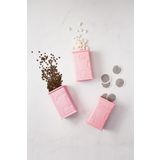 Akrilik Soft Pembe Şeker Kahve Çay Kavanozu 500 Ml ( Vakum Kapak )