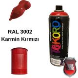Akrilik Sprey Boya Tekoro 400 ml – Metal, Plastik, Ahşap Cam ve Oto Yüzeylere Uygun Renkler - 3002 Karmen Kırmızısı