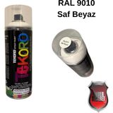 Akrilik Sprey Boya Tekoro 400 ml – Metal, Plastik, Ahşap Cam ve Oto Yüzeylere Uygun Renkler - Beyaz