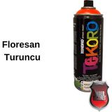 Akrilik Sprey Boya Tekoro 400 ml – Metal, Plastik, Ahşap Cam ve Oto Yüzeylere Uygun Renkler - Floresan Turuncu