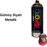 Akrilik Sprey Boya Tekoro 400 ml – Metal, Plastik, Ahşap Cam ve Oto Yüzeylere Uygun Renkler - Gümüş-Siyah