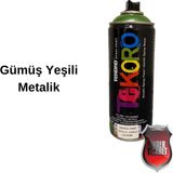 Akrilik Sprey Boya Tekoro 400 ml – Metal, Plastik, Ahşap Cam ve Oto Yüzeylere Uygun Renkler - Gümüş-Yeşil-Gri