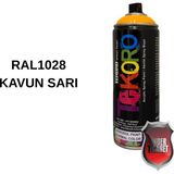 Akrilik Sprey Boya Tekoro 400 ml – Metal, Plastik, Ahşap Cam ve Oto Yüzeylere Uygun Renkler - Kavun Sarı