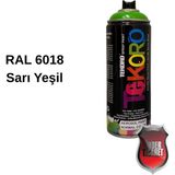 Akrilik Sprey Boya Tekoro 400 ml – Metal, Plastik, Ahşap Cam ve Oto Yüzeylere Uygun Renkler - Sarı - Yeşil