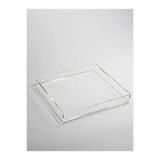AKRILION Tasarım Şeffaf Pleksi Tepsi 27x37 Cm Servis, Kahve, Çay Ve Sunum Tepsisi (TUTMA YERİ YOK)