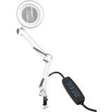 Akrobat Hareketli, 3 Diopter, Büyüteçli Led Işıklı Masa Çalışma Lambası, Mengeneli, Katlan