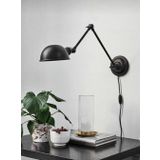 AKROBAT MAT SİYAH METAL RUSTİK RETRO KABLOLU ANAHTARLI APLİK DUVAR LAMBASI MYL003102