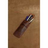 Akronium Leather Hakiki Deri 4'lü Kalemlik - Taba