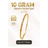 Aks Gold 22 Ayar TSE Belgeli (10 GRAM) Baklava Model Ajda Altın Bilezik İşçiliksiz