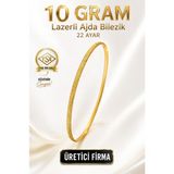Aks Gold 22 Ayar TSE Belgeli (10 GRAM) Lazerli Ajda Altın Bilezik İşçiliksiz Yatırımlık - 6,2