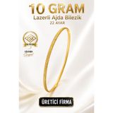Aks Gold 22 Ayar TSE Belgeli (10 GRAM) Lazerli Ajda Altın Bilezik İşçiliksiz Yatırımlık