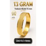Aks Gold 22 Ayar TSE Belgeli (13 GRAM) Trabzon Model Ajda Altın Bilezik İşçiliksiz Yatırımlık