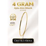 Aks Gold 22 Ayar TSE Belgeli (4 GRAM) Ajda Altın Bilezik İşçiliksiz Yatırımlık