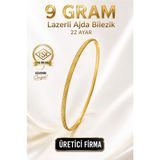 Aks Gold 22 Ayar TSE Belgeli (9 GRAM) Lazerli Ajda Altın Bilezik İşçiliksiz Yatırımlık - 6,2