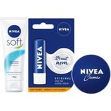 AKS Nıvea Soft 75 ml + Nıvea Dudak Kremi Original + Nıvea Krem 75 ml