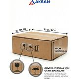 Aksan 20X30X10 cm Çift Oluklu Kargo Kutusu 20’li – Dayanıklı E-Ticaret Karton Koli - Taşıma Kolisi - 20 Adet