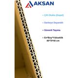 Aksan Ticaret 5'li 40X70X40 cm Çift Oluklu Karton Koli – Zımbalı, Ağır Yük Dayanımlı, Taşıma Kolisi ve Depolama Kutusu - 5 Adet