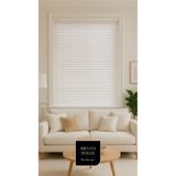 AKSANGRUP %100 Gerçek Ahşap Jaluzi Perde Merdiven İpli Beyaz Renk 50 mm