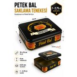 Aksaray Arıcılık Petek Bal Tenekesi 1 Kg Dekoratif Bal Desenli Metal Saklama ve Sunum Kutusu