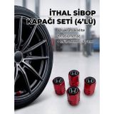 Aksefuar Lazer Honda Grubu ile Uyumlu Alüminyum Altıgen Sibop Kapak Seti (Kırmızı) - İthal Sibop Kapağı (4lü Set)