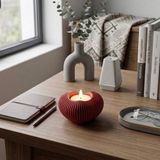 Aksefuar Lazer Kalp Tasarım Modern Dekoratif LED Mumluk Kırmızı – Minimalist Ev Aksesuarı Kırmızı