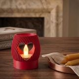 Aksefuar Lazer Modern Dekoratif Mumluk Kırmızı - Romantik Hediye & Ev Dekorasyon Objesi - Kalp Desenli Şık Masa Üstü Aksesuarı Kırmızı