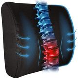 Akselife Visco Ortopedik Bel Sırt Minderi Sandalye Ofis Bel Minderi Bel Destek Yastığı - Siyah - 35 x 35 cm