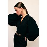 Aksesuar Detaylı Bodysuit Bluz - SİYAH
