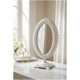 AKSESUAR EVRENİ Openda El Aynası Masa Aynası Makyaj Aynası Ayarlanabilir Oval Paslanmaz Çelik Lüks