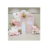 Aksesuar GOLD KROM BEYAZ MAKARON PEMBE 100 LÜ BALON SETİ