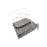 Aksesuar Kadın Platin Taşlı Abiye Çanta. Clutch Gece Çantası. Davet Çantası. Vr415
