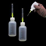 Aksesuarcı 2 Adet 50ML Tekrar kullanılabilir kolay doldurulan Çok Amaçlı Şırıngalı Plastik Şişe, tutkal aplikatör şişesi, rosin lehim akı, temizlik sıvıları, yapıştırıcılar için tasarlanmış