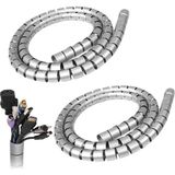 Aksesuarcı 22 Mm Gri 1 Metre Spiral Kablo Kanalı, Boru Tipi Kablo Düzenleyici, Kablo Toplayıcı Gizleyici, Kablo Kelepçesi, Kablo Tutturma Bağları (2 ADET)