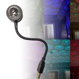 Aksesuarcı RGB Renkli Işıklı 8 Ayrı Moda Sahip USB Sese ve Müziğe Duyarlı Ortam Işığı, Gece Lambası, Disko Işığı
