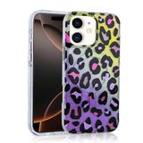 Aksesuarcim Apple ile Uyumlu iPhone 12 Kılıf Leopar Desenli M-Safe Şarj Özellikli Kamera Lens Korumalı Sert Silikon Kapak Jago Colorful